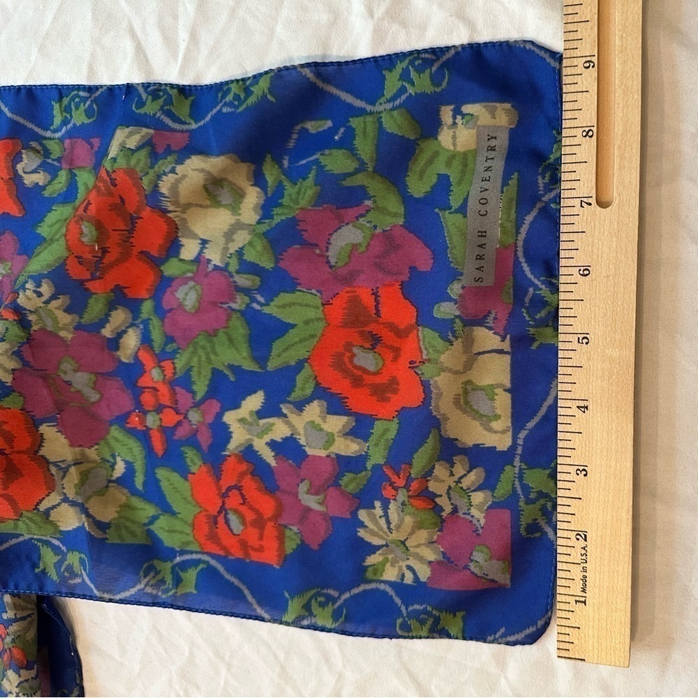 Vintage Sarah Coventry Long Rectangle Floral Scarf Semi-Sheer 52” x 9” - Picture 3 of 4